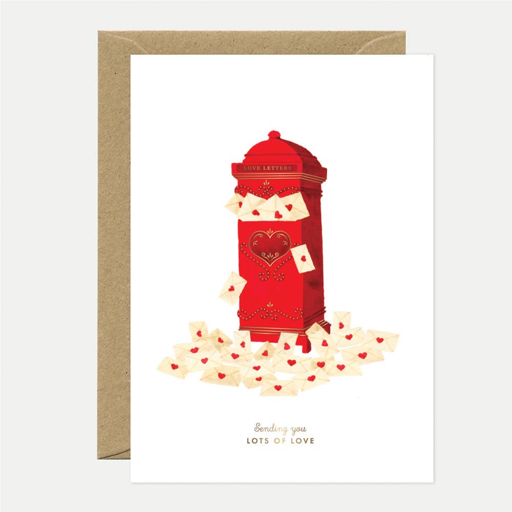 All the Ways to Say Grußkarte "Sending you lots of love" mit rotem Briefkasten - PenJoy