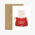 All the Ways to Say Weihnachtskarte "Merry Christmas" mit roter Schreibmaschine - PenJoy