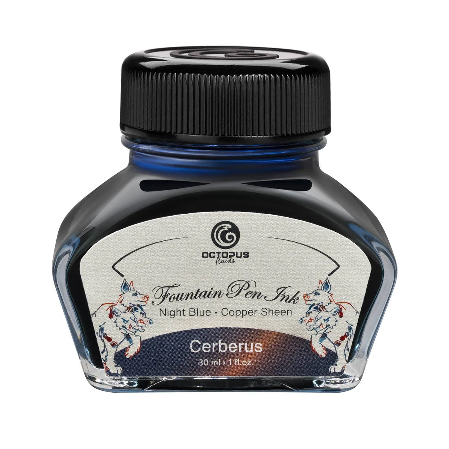 Octopus Fluids Füllertinte mit Sheen-Effekt – Blau, Cerberus, 30 ml