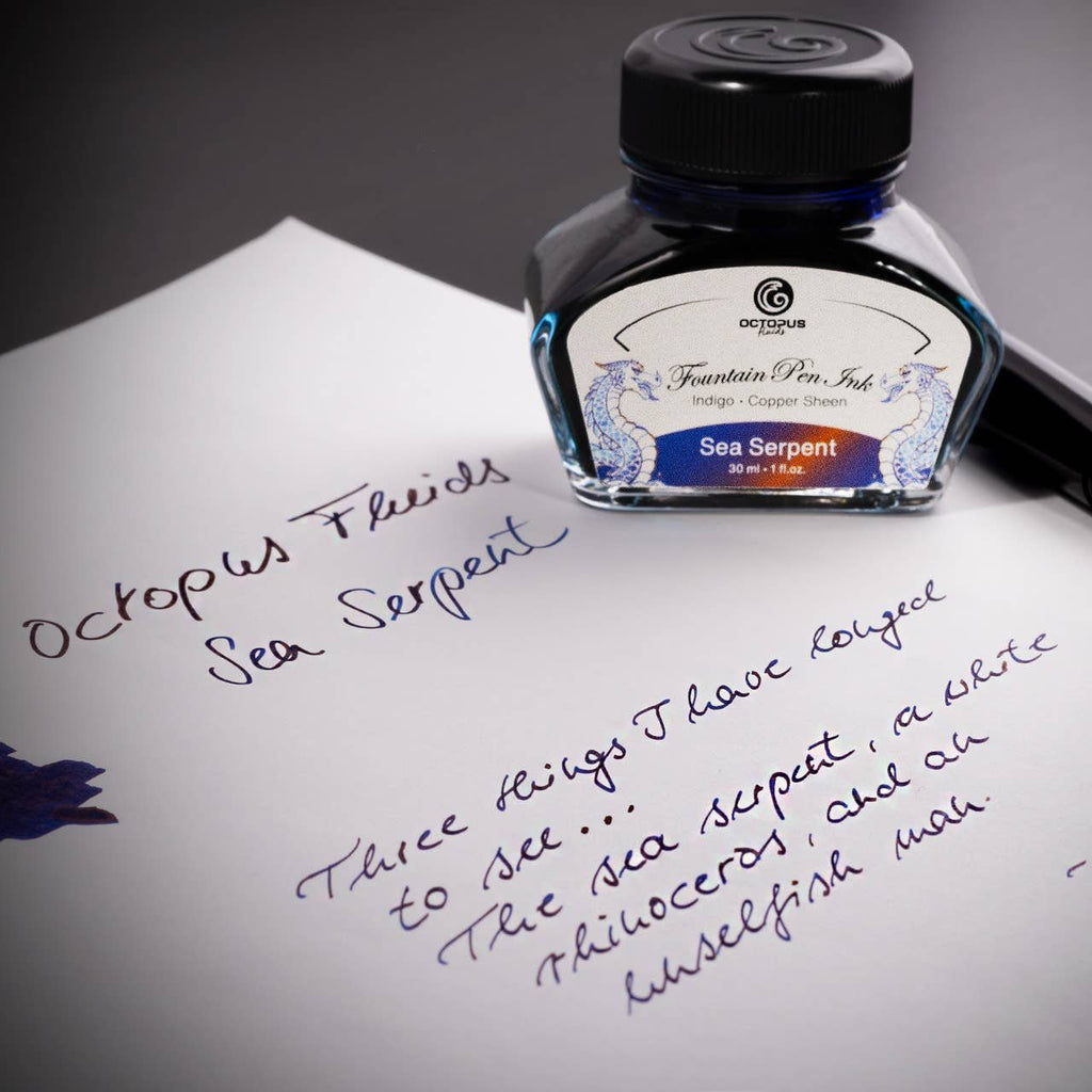 Octopus Fluids Füllertinte mit Sheen-Effekt – Blau, Sea Serpent, 30 ml