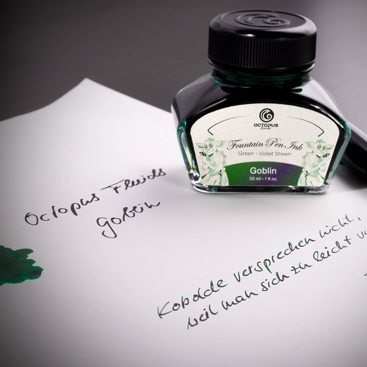 Octopus Fluids Füllertinte mit Sheen-Effekt – Grün, Goblin, 30 ml