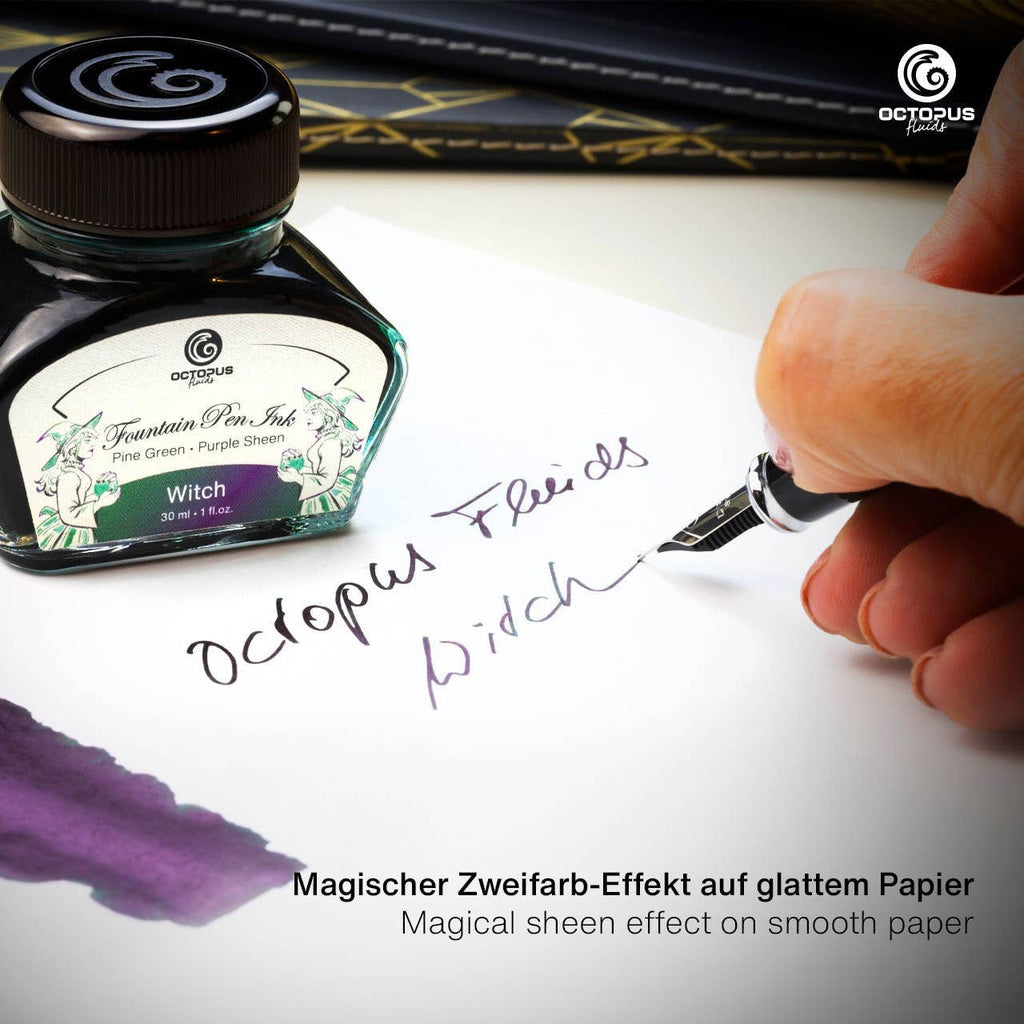 Octopus Fluids Füllertinte mit Sheen-Effekt – Grün, Witch, 30 ml