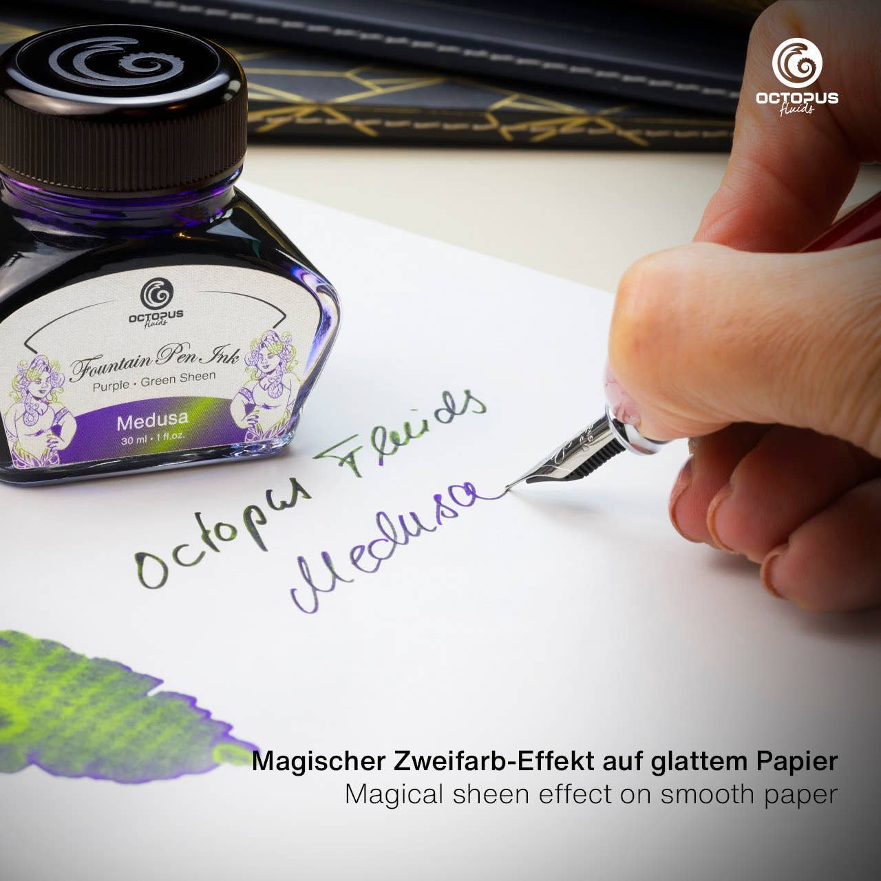 Octopus Fluids Füllertinte mit Sheen-Effekt – Violett, Medusa, 30 ml