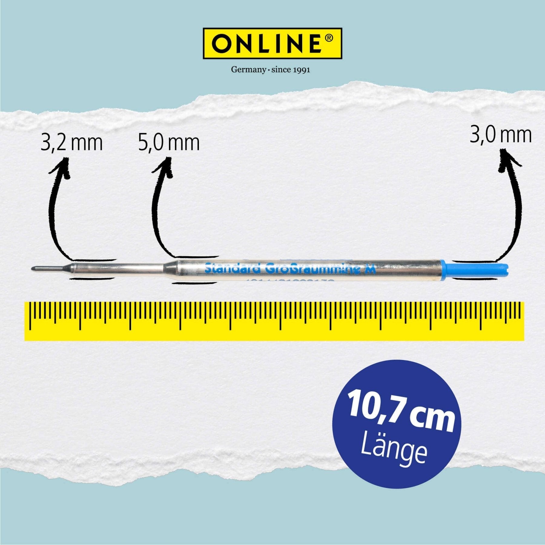 ONLINE 2er Pack Standard Großraummine (G1) – Blau - PenJoy