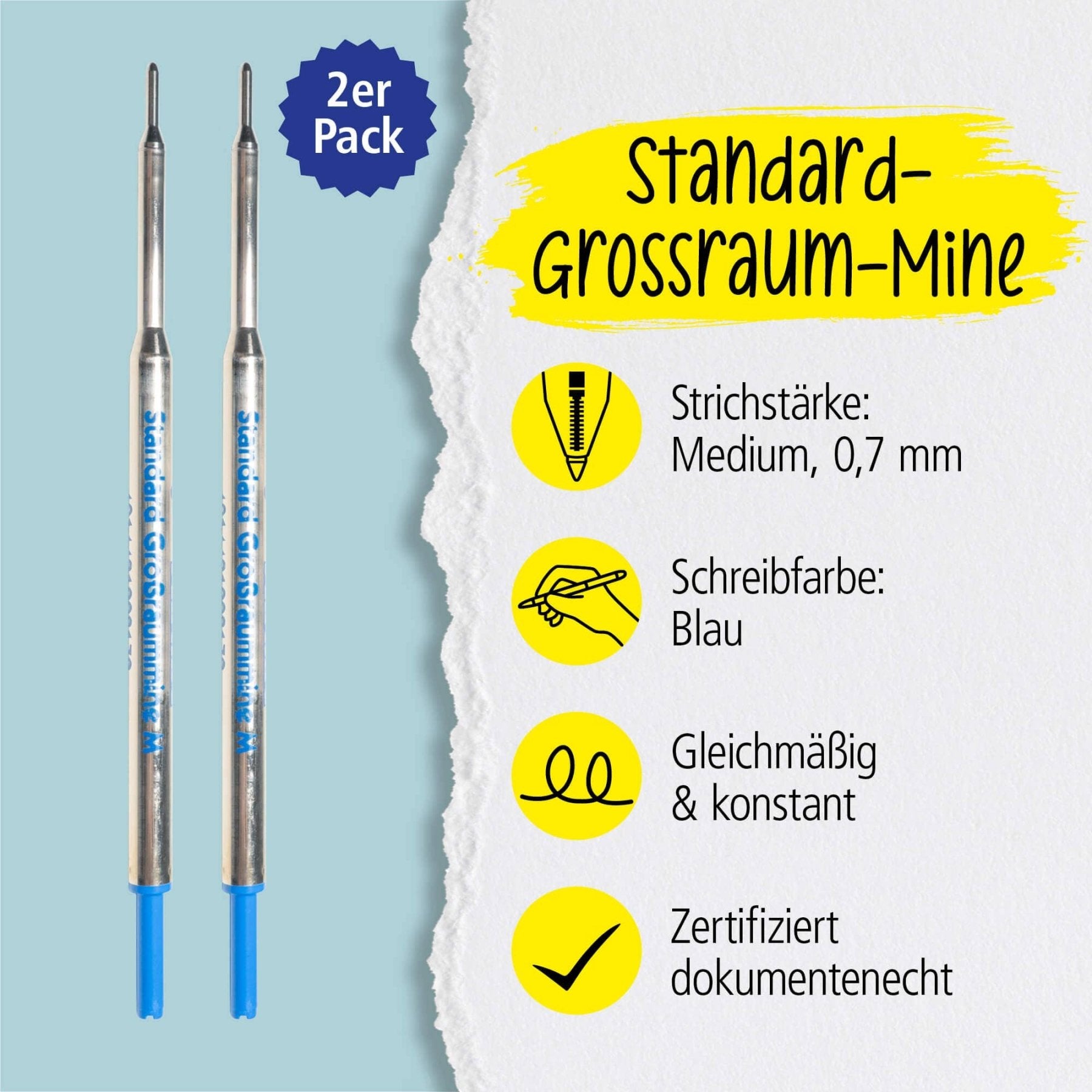 ONLINE 2er Pack Standard Großraummine (G1) – Blau - PenJoy