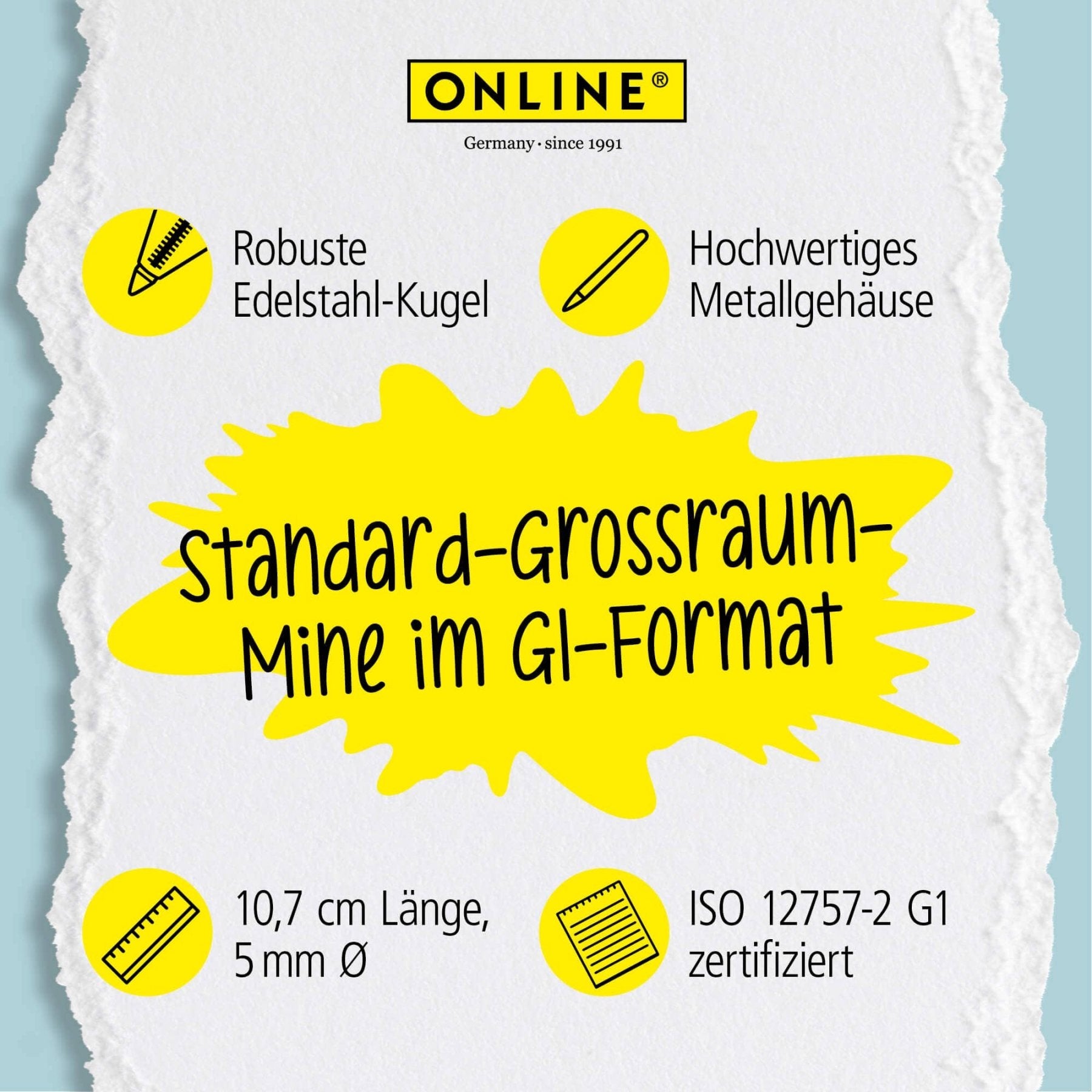 ONLINE 2er Pack Standard Großraummine (G1) – Blau - PenJoy