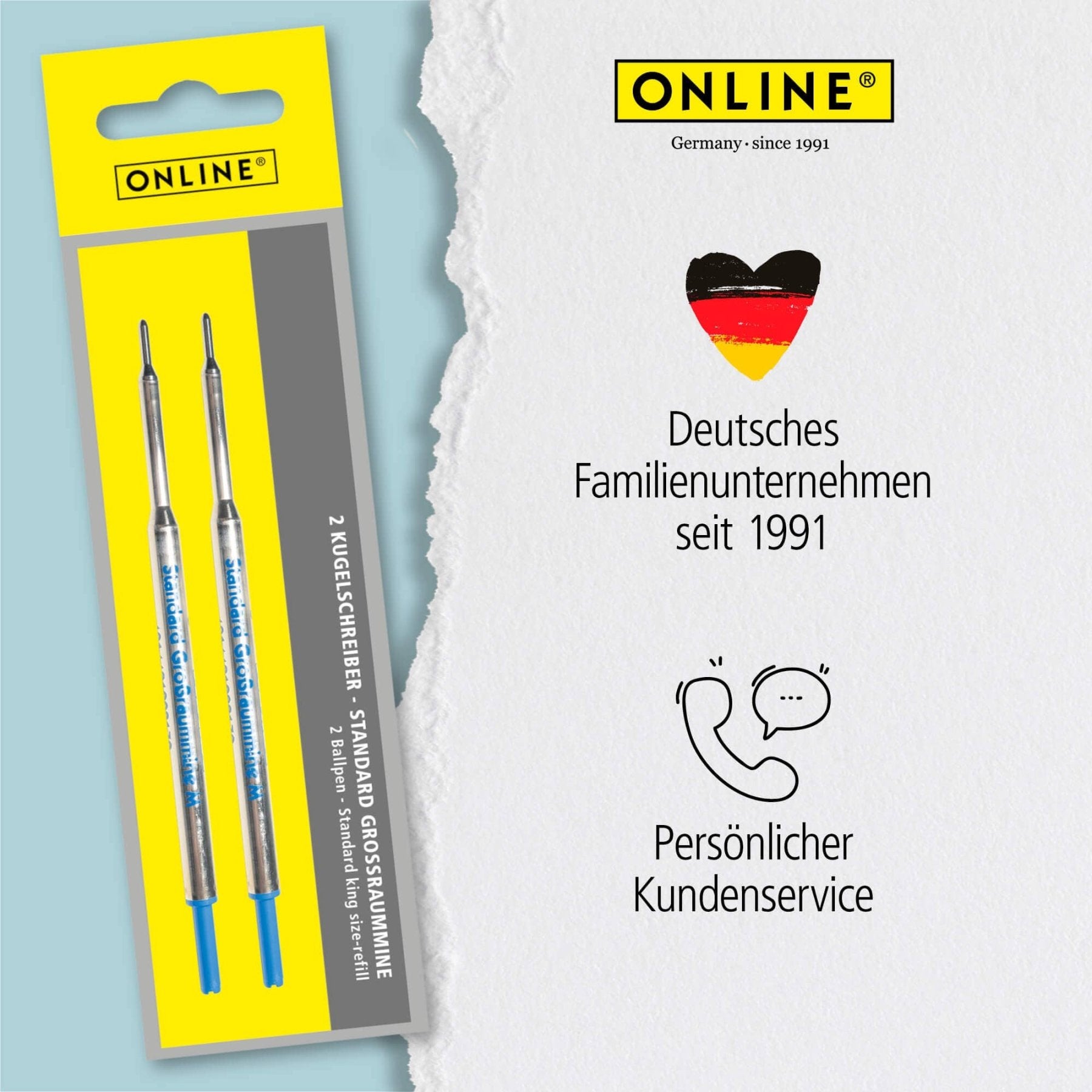 ONLINE 2er Pack Standard Großraummine (G1) – Blau - PenJoy