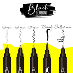 ONLINE Black Lettering Set - 5 Fineliner mit verschieden Spitzen