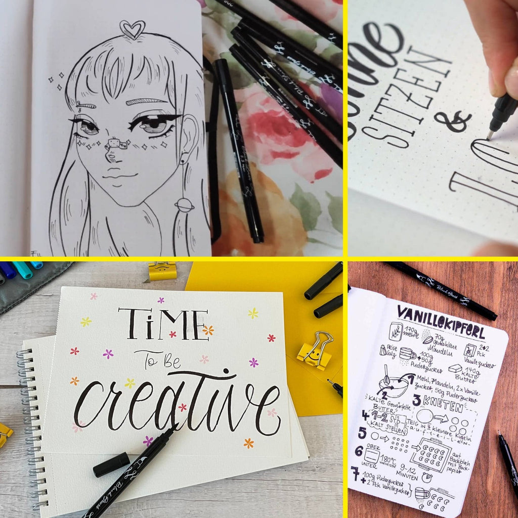 ONLINE Black Lettering Set - 5 Fineliner mit verschieden Spitzen