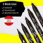 ONLINE Black Lettering Set - 5 Fineliner mit verschieden Spitzen