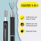 ONLINE Kugelschreiber Multipen 4-in-1 – Schwarz