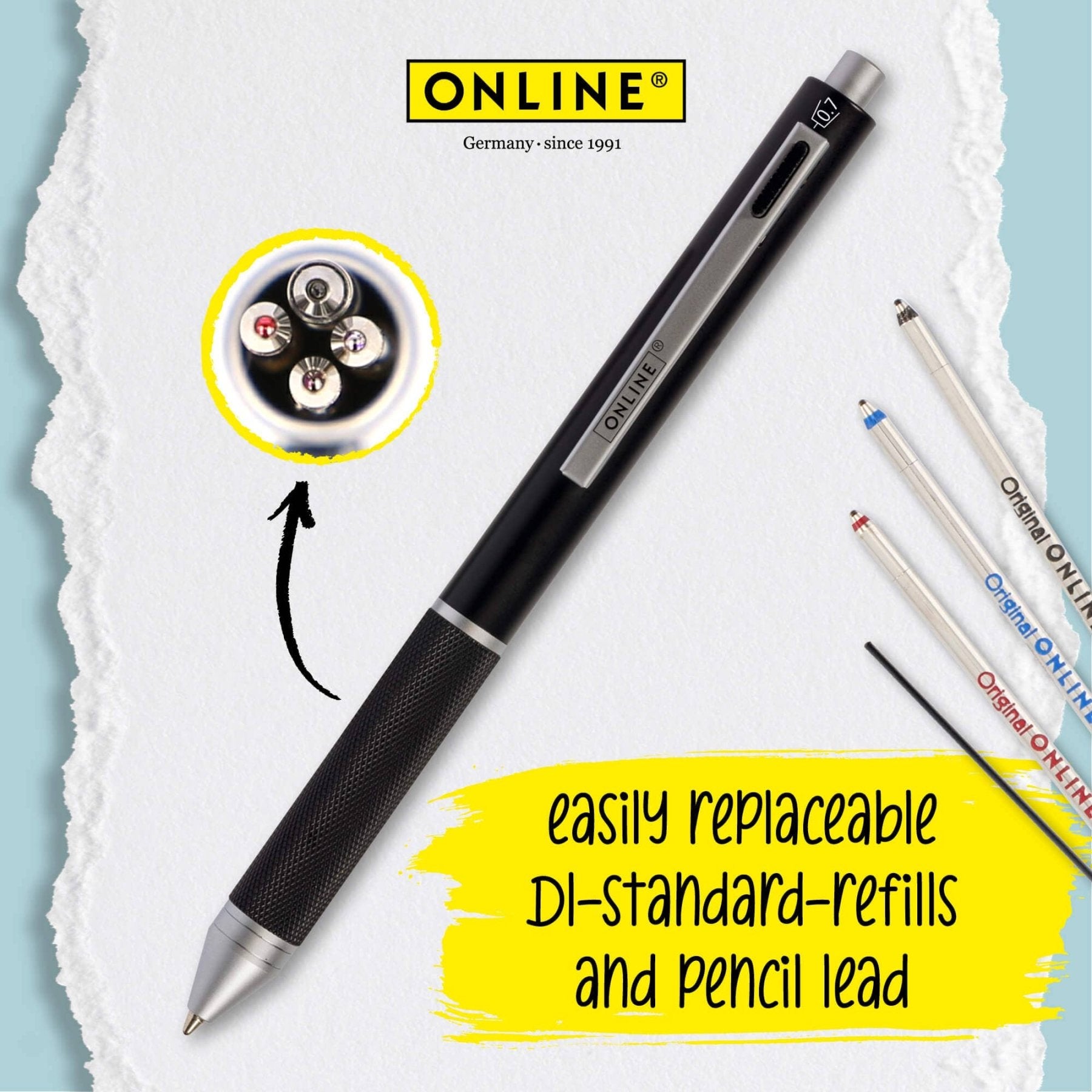 ONLINE Kugelschreiber Multipen 4-in-1 – Schwarz