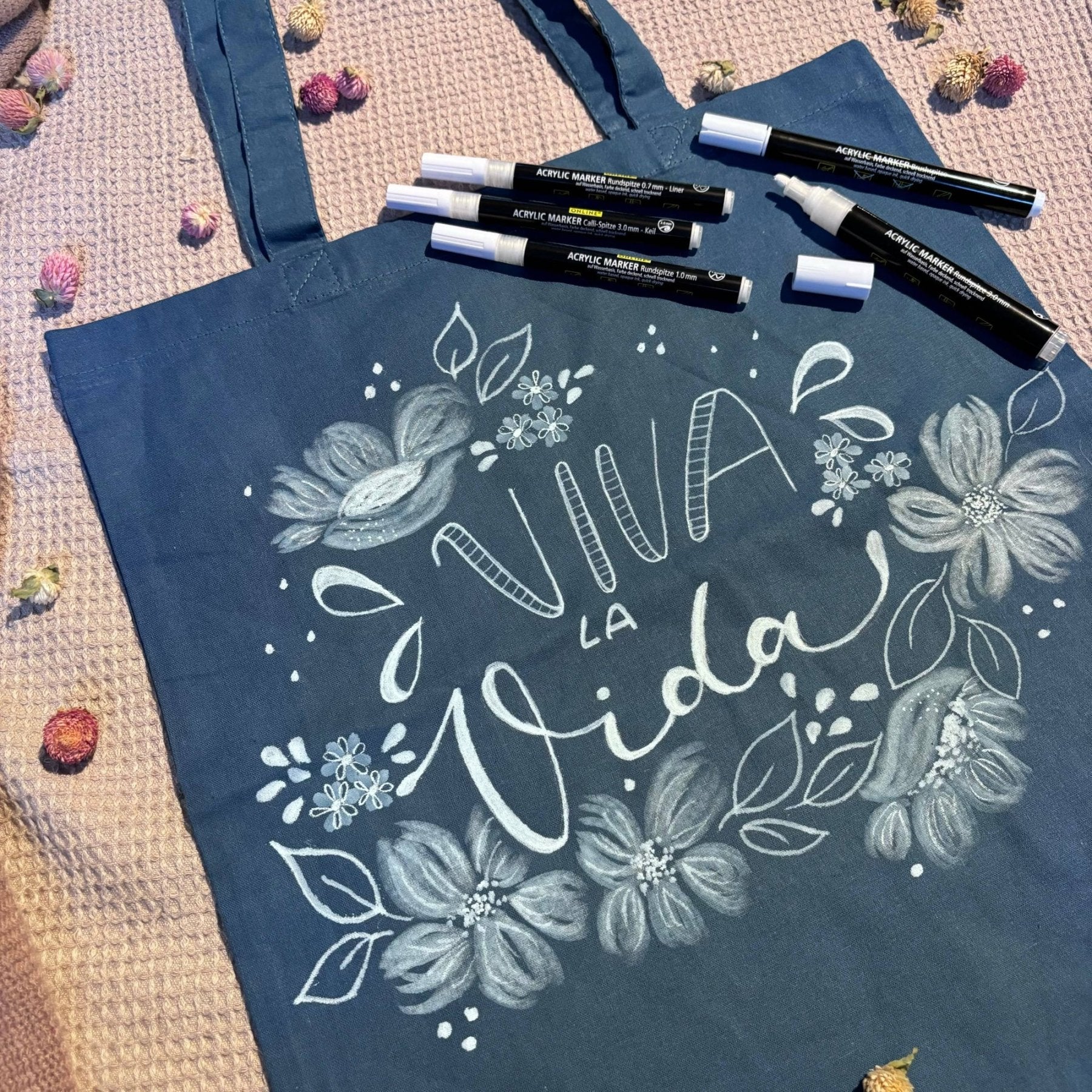 ONLINE White Lettering Set - 5 Acryl-Stifte mit verschiedenen Spitzen