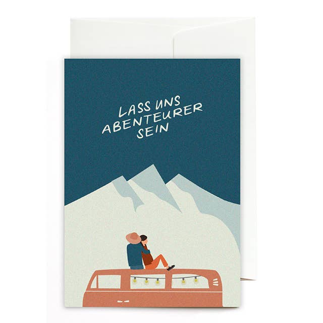 Roadtyping Grußkarte "Lass uns Abenteurer sein" - PenJoy