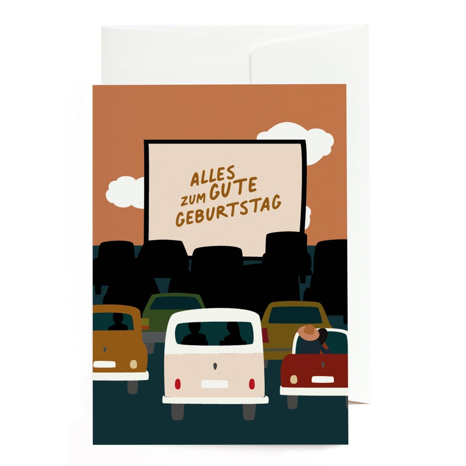 Roadtyping Grußkarte zum Geburtstag - Autokino - PenJoy