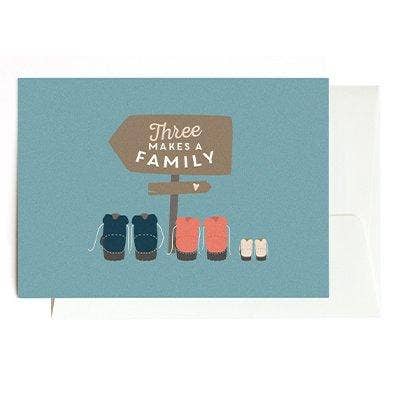 Roadtyping Grußkarte zur Geburt "Three MAKES A FAMILY" - PenJoy