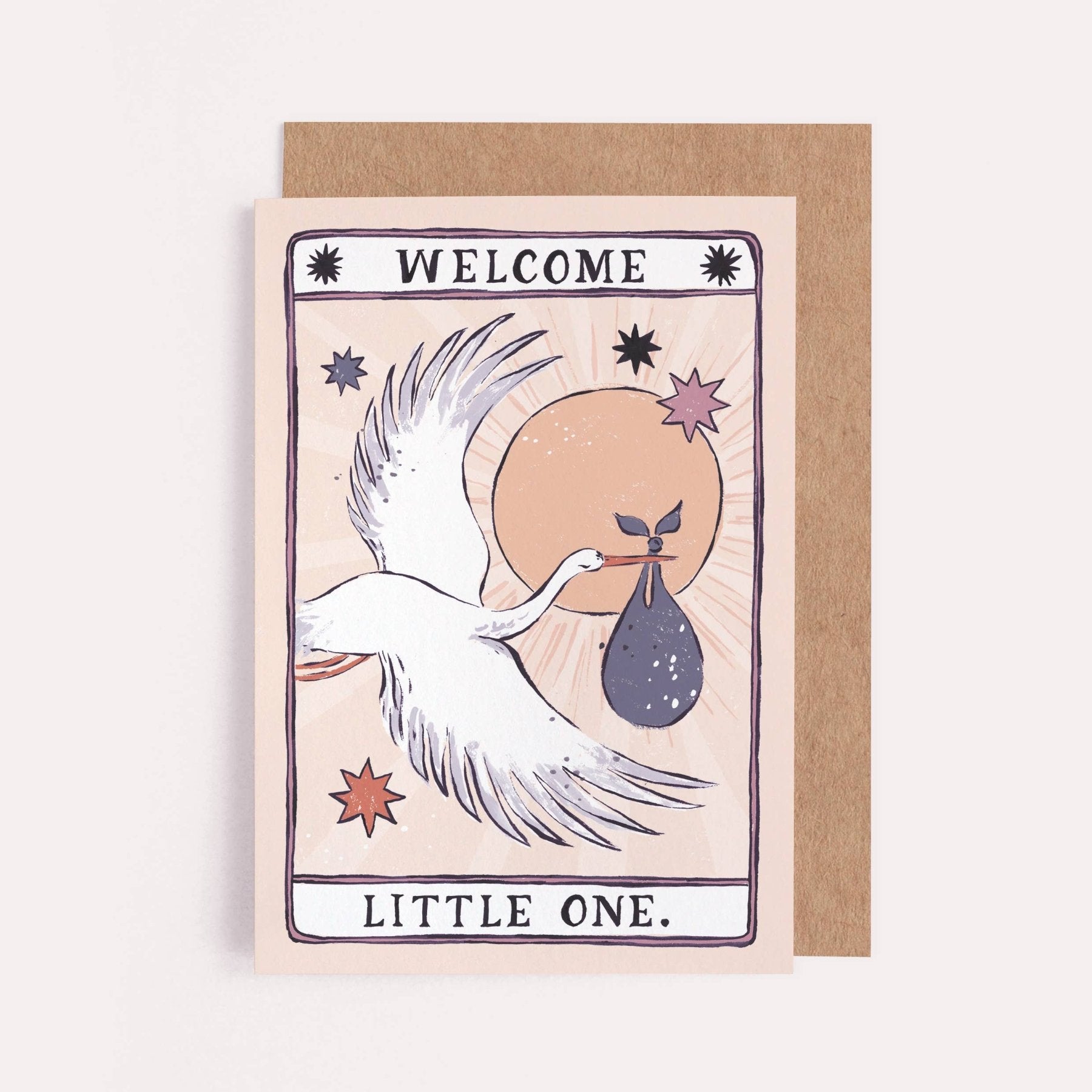 Sister Paper Co. Babykarte "Welcome little one" im Stil einer Tarot - Karte - PenJoy