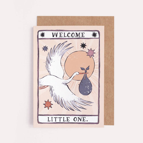 Sister Paper Co. Babykarte "Welcome little one" im Stil einer Tarot - Karte - PenJoy