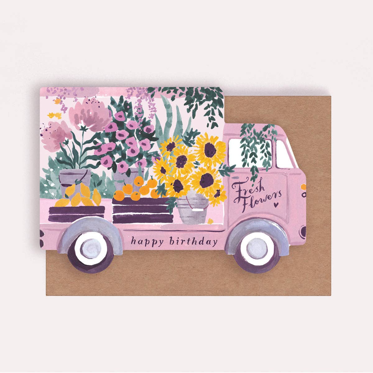 Sister Paper Co. Geburtstagskarte "Happy Birthday" in Form eines Blumentrucks - PenJoy