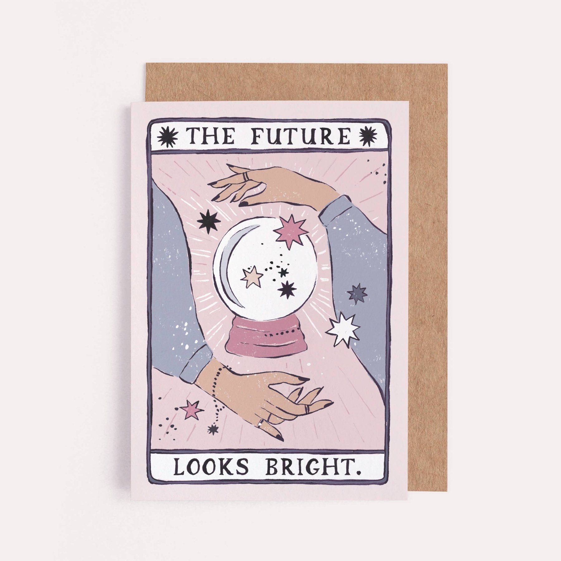 Sister Paper Co. Glückwunschkarte "The future looks bright" im Stil einer Tarot - Karte - PenJoy