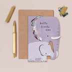 Sister Paper Co. Grußkarte zur Geburt "hello little one" in Form zweier Elefanten - PenJoy