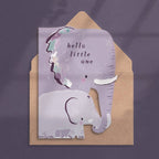 Sister Paper Co. Grußkarte zur Geburt "hello little one" in Form zweier Elefanten - PenJoy