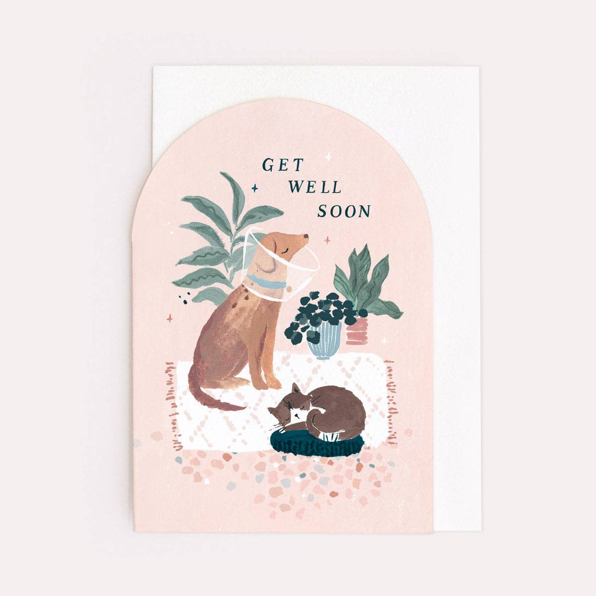 Sister Paper Co. Gute Besserung Karte "Get well soon" mit Katze und Hund - PenJoy