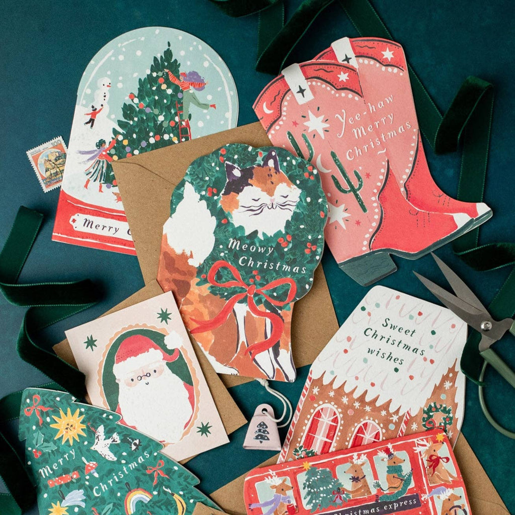 Sister Paper Co. Weihnachtskarte "Merry Christmas" in Form einer Schneekugel - PenJoy