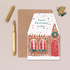Sister Paper Co. Weihnachtskarte "Sweet Christmas wishes" in Form eines Lebkuchenhauses - PenJoy
