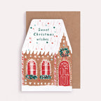 Sister Paper Co. Weihnachtskarte "Sweet Christmas wishes" in Form eines Lebkuchenhauses - PenJoy