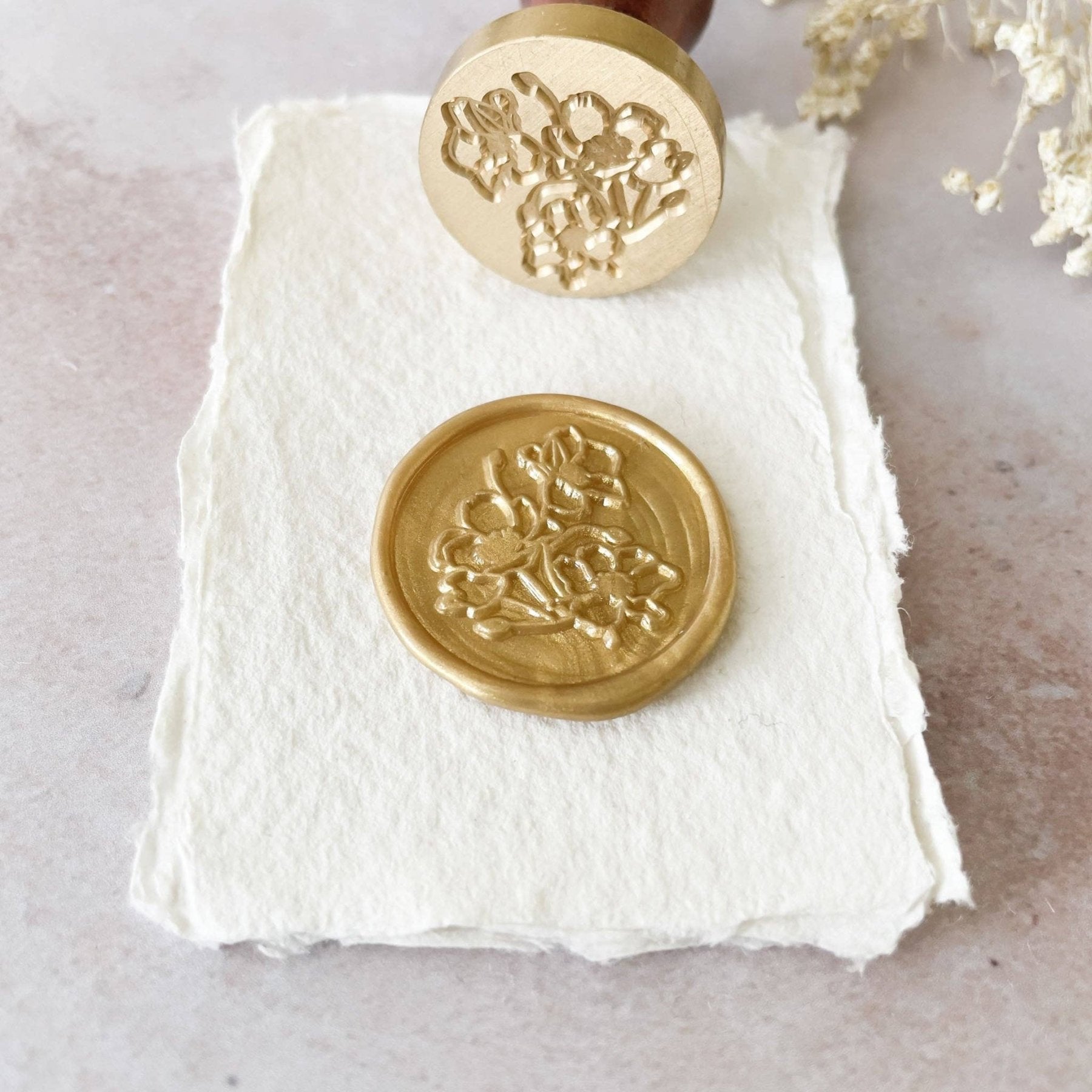 The Natural Paper Company Siegelstempel "Wilde Mohnblume" für wunderschöne Wachssiegel - PenJoy