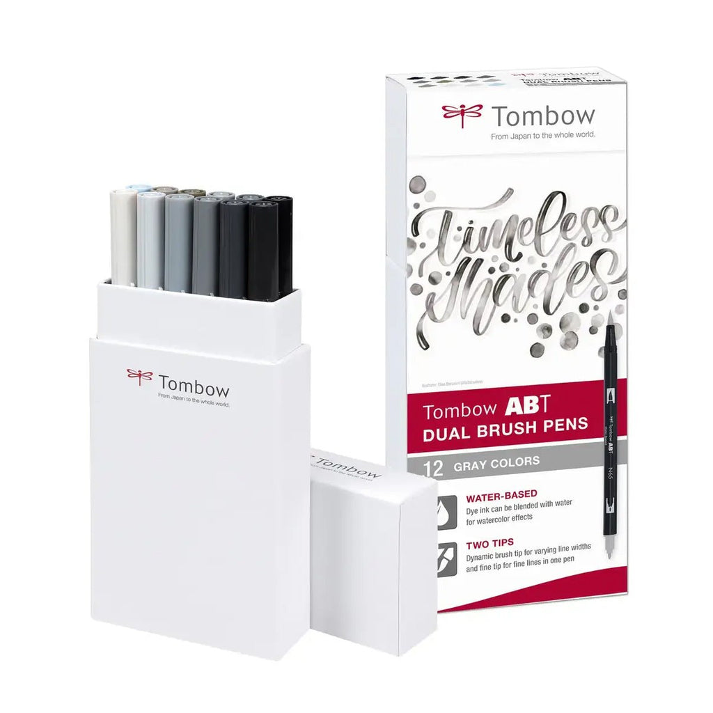 Tombow ABT Dual Brush Pen 12er-Set – Grey Colors