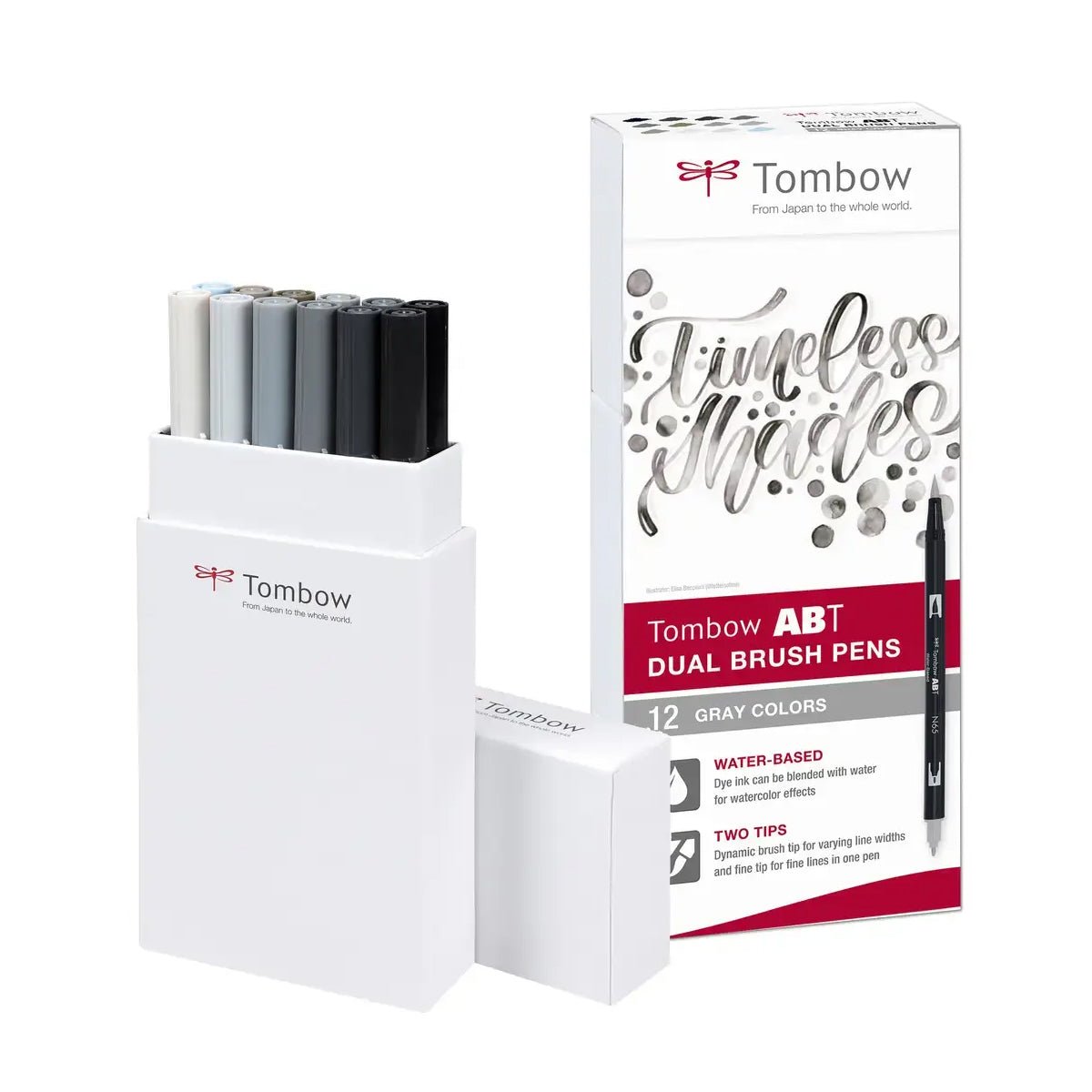 Tombow ABT Dual Brush Pen 12er-Set – Grey Colors