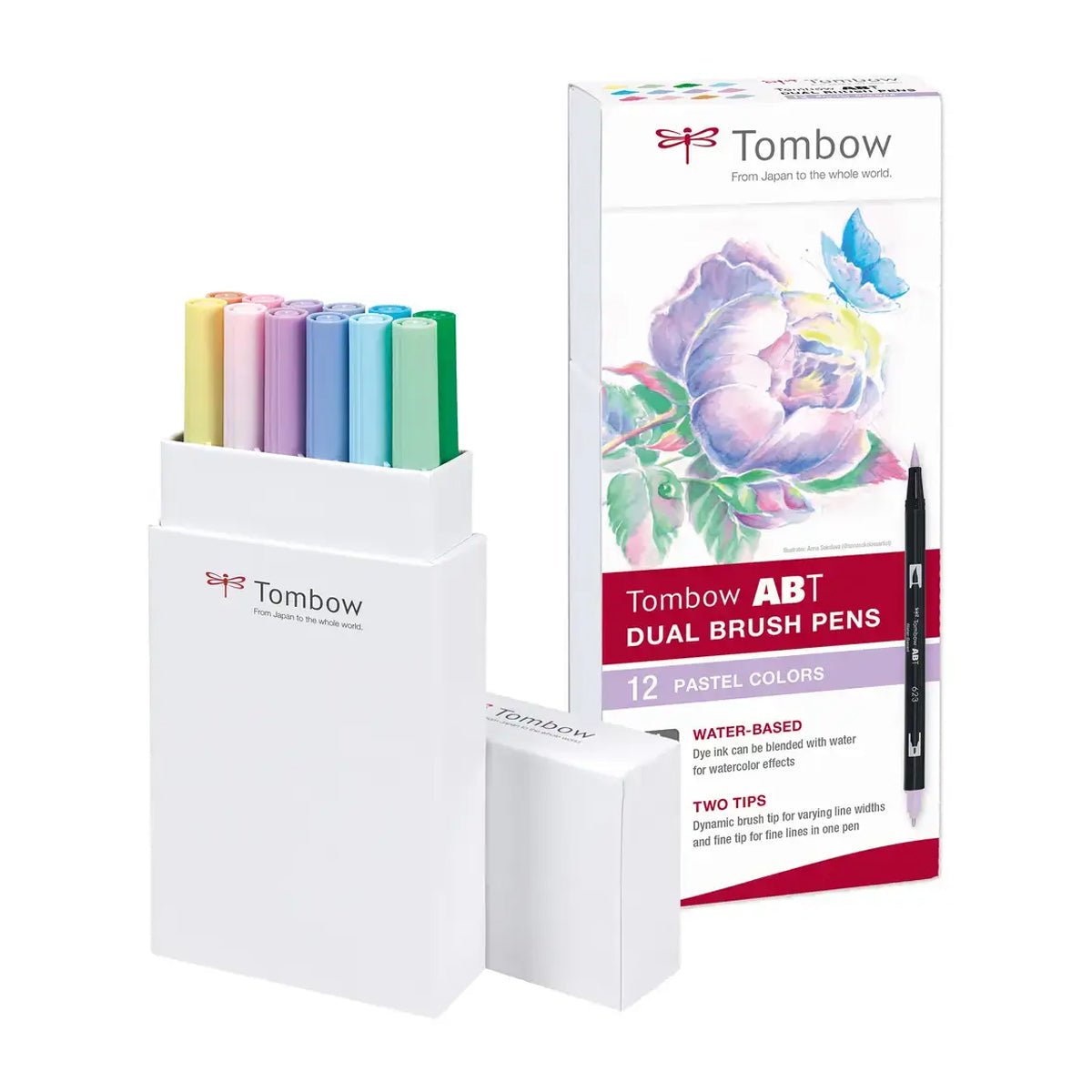 Tombow ABT Dual Brush Pen 12er-Set – Pastel Colors