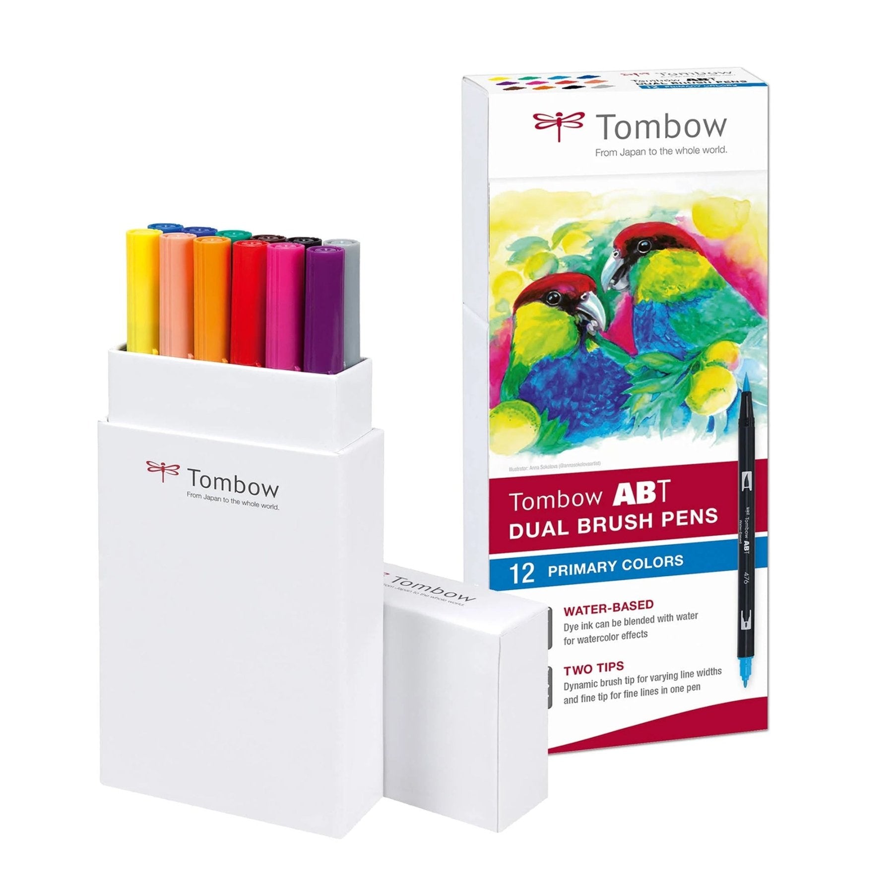 Tombow ABT Dual Brush Pen 12er-Set – Primary Colors