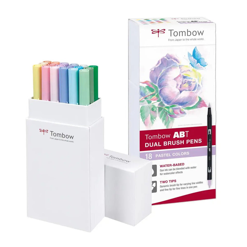 Tombow ABT Dual Brush Pen 18er-Set – Pastel Colors