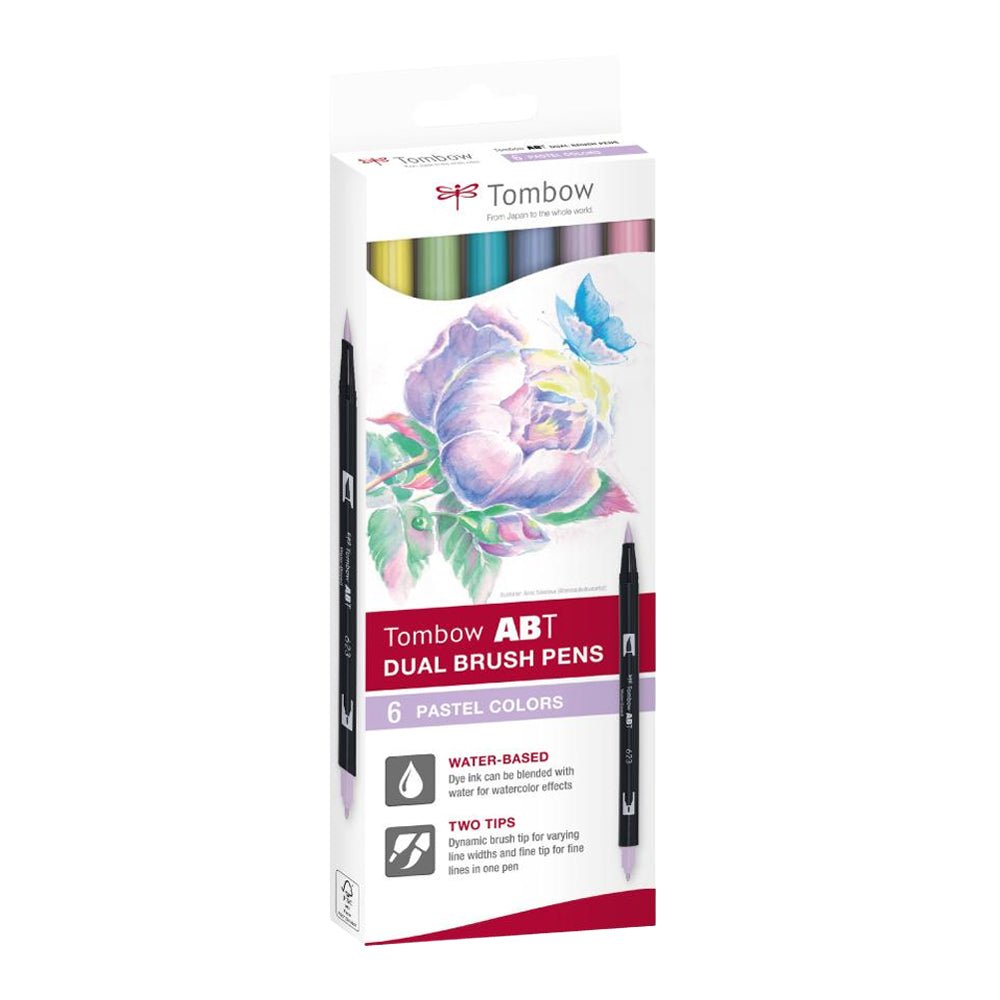 Tombow ABT Dual Brush Pen 6er-Set – Pastel