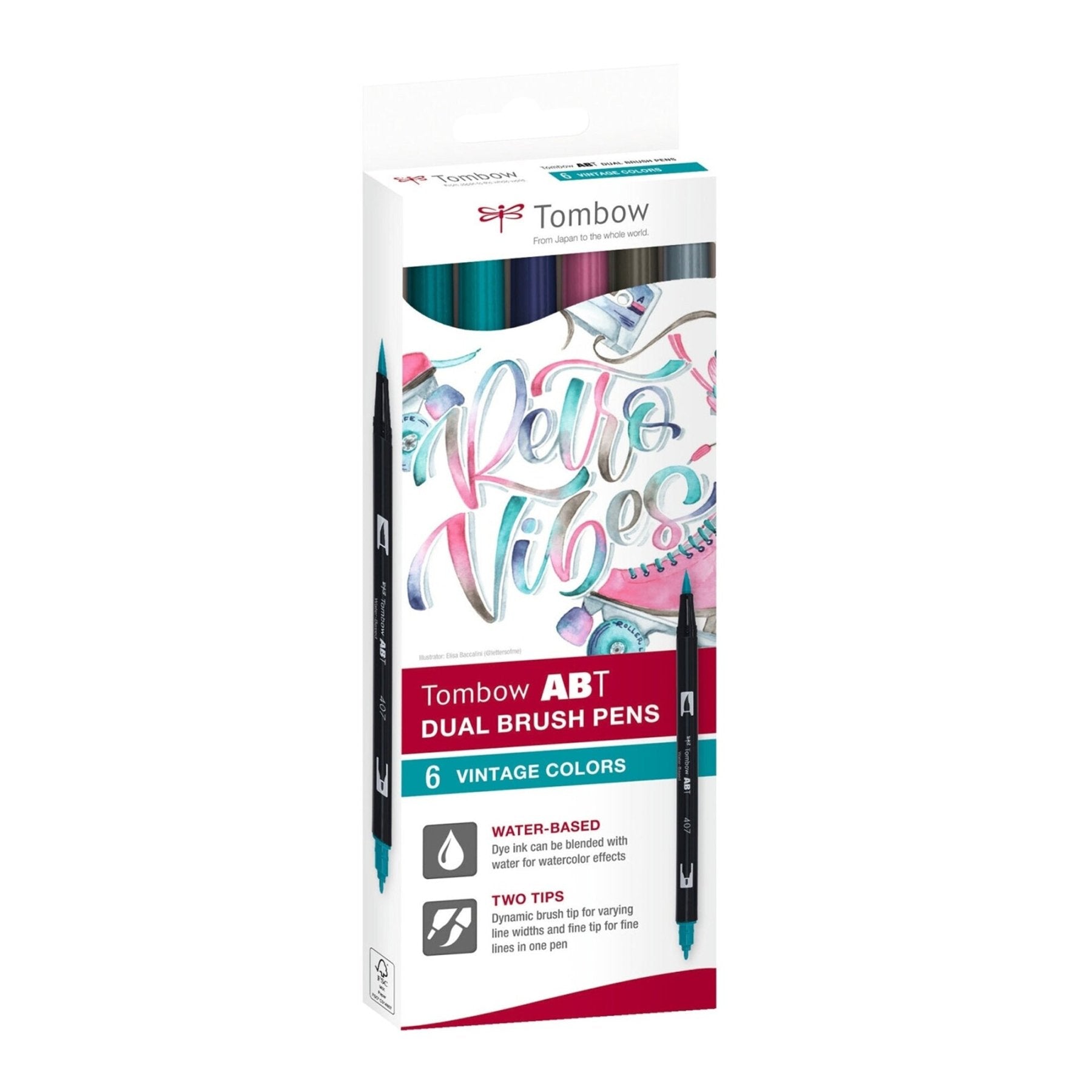 Tombow ABT Dual Brush Pen 6er-Set – Vintage