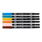 Tombow ABT Dual Brush Pen 6er-Set + Wassertankpinsel – Manga Set Bird