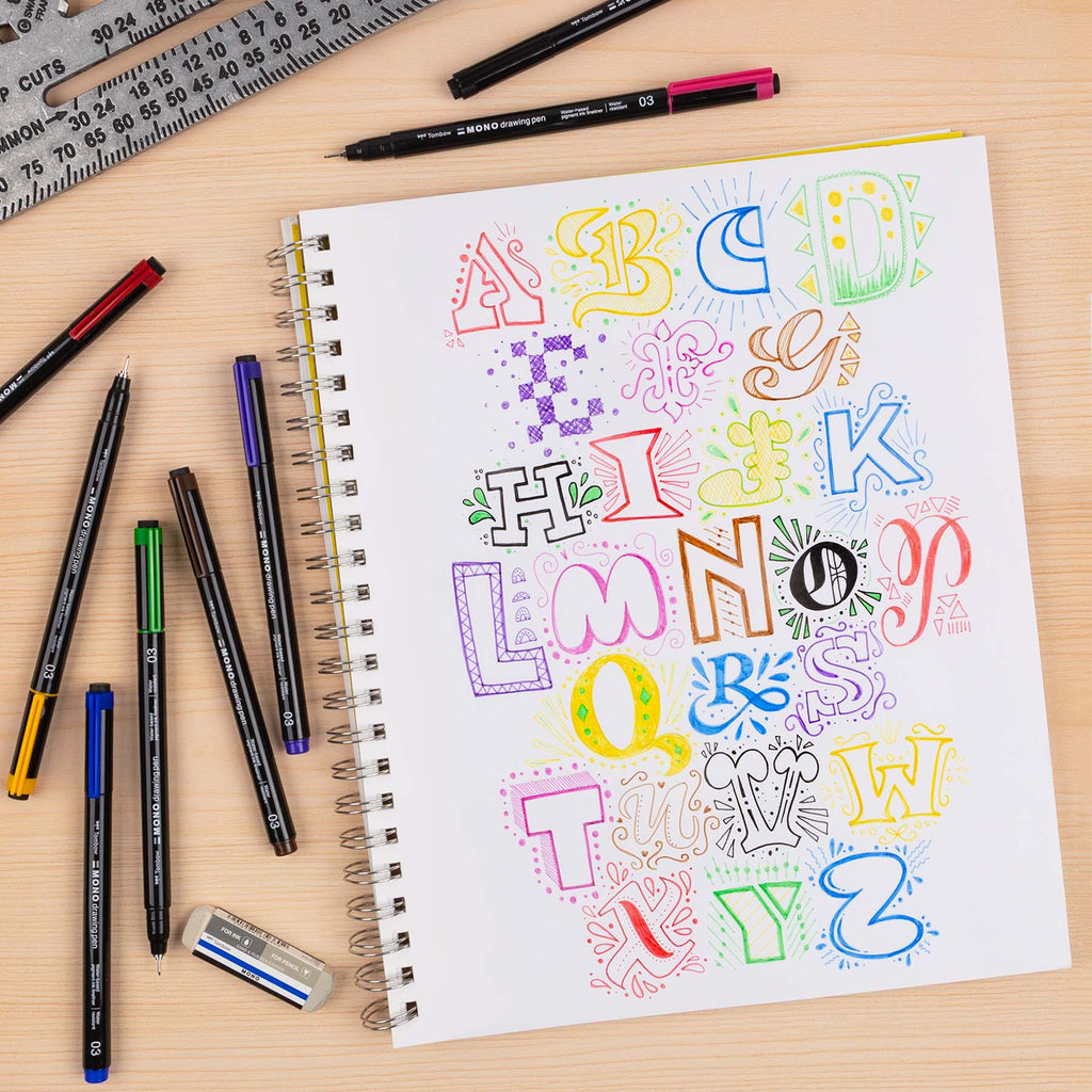 Tombow Fineliner MONO drawing pen Color 8er Set - PenJoy