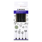 MONO Drawing Pen Bold Fineliner Set - 4 Fineliner mit verschiedenen Spitzen