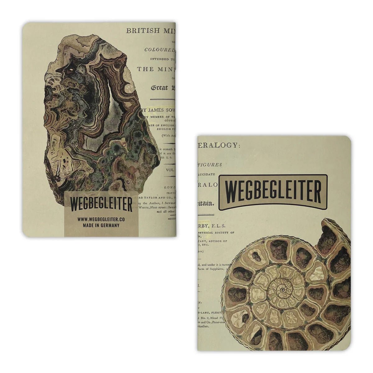 WEGBEGLEITER Set aus 3 Notizheften - British Mineralogy Edition - PenJoy