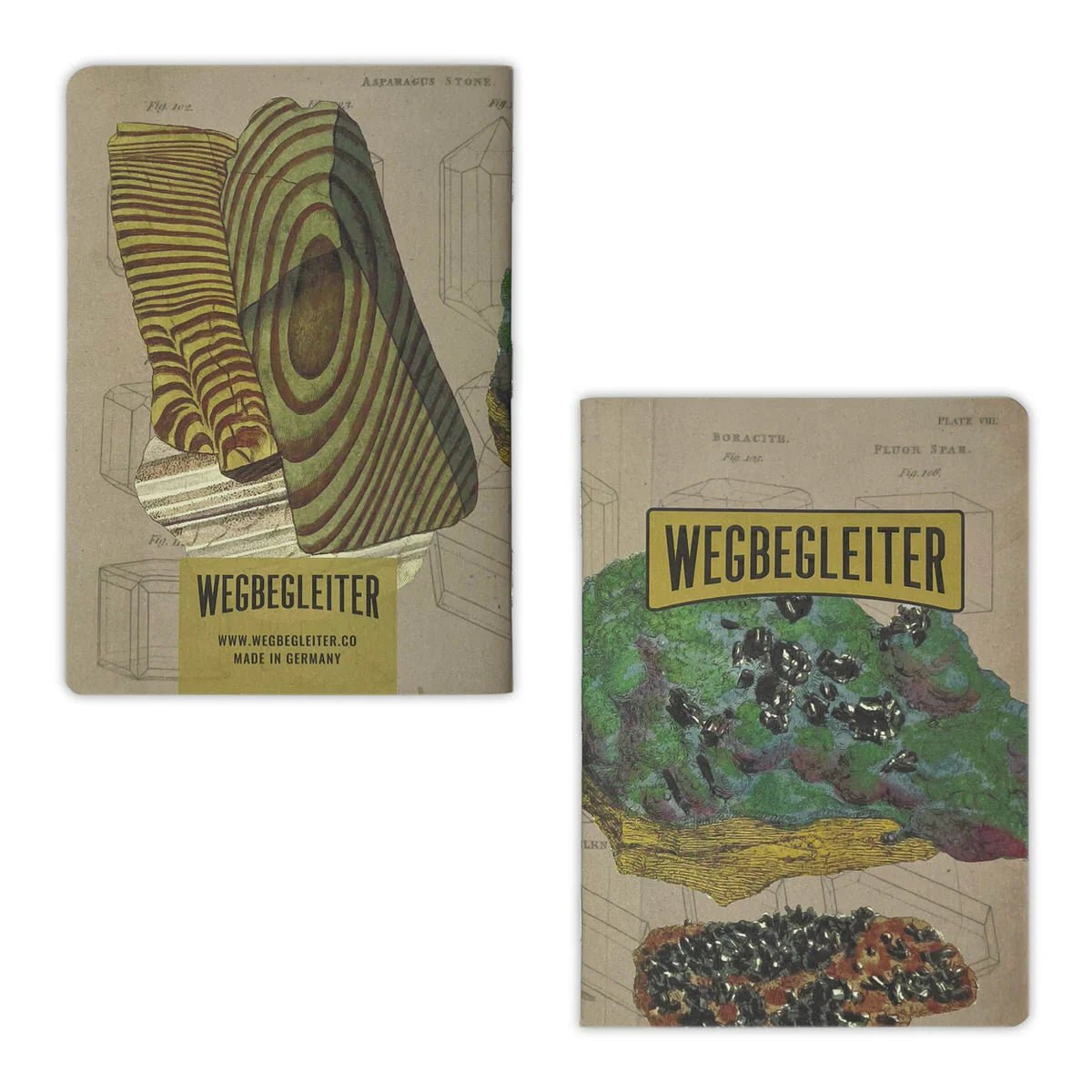 WEGBEGLEITER Set aus 3 Notizheften - British Mineralogy Edition - PenJoy