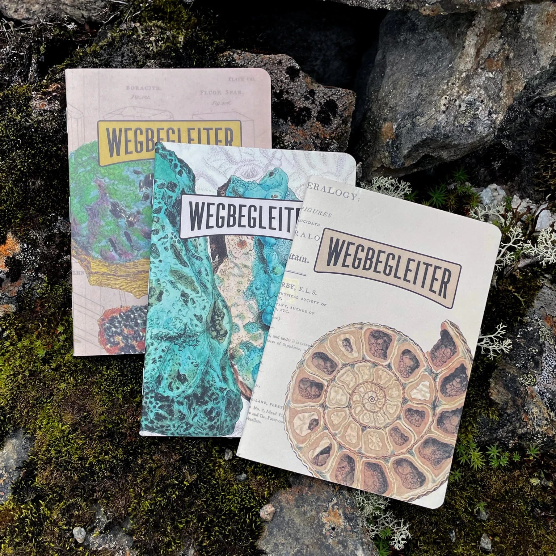 WEGBEGLEITER Set aus 3 Notizheften - British Mineralogy Edition - PenJoy