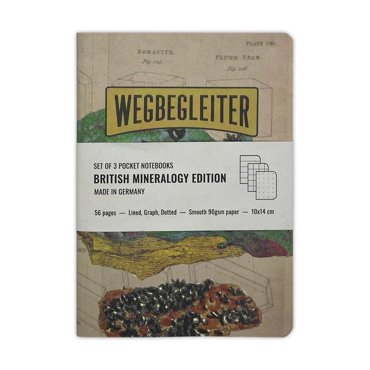 WEGBEGLEITER Set aus 3 Notizheften - British Mineralogy Edition - PenJoy